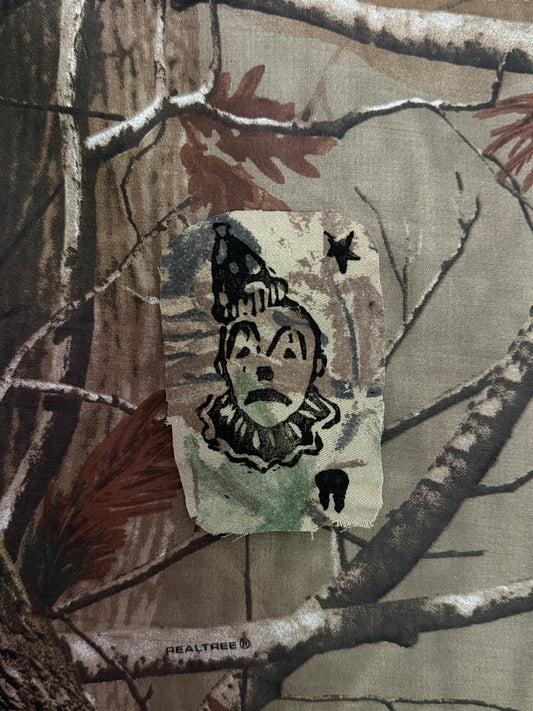 canvas woodlands sad clown patch